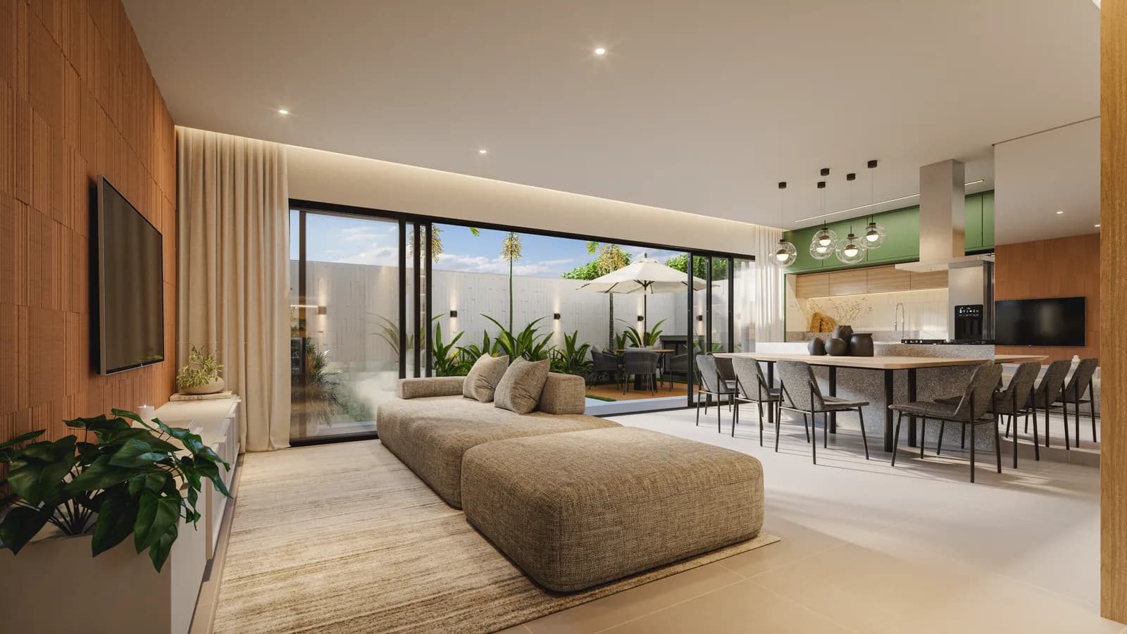 Living do sobrado de 174 m²