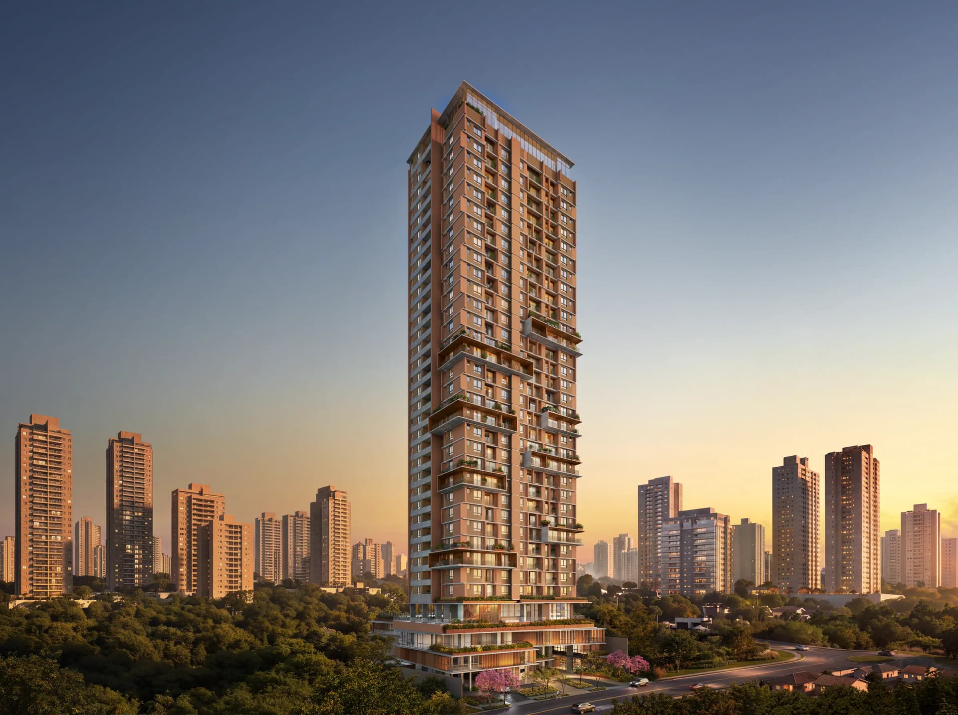 Tempo Flamboyant Residencial ao entardecer